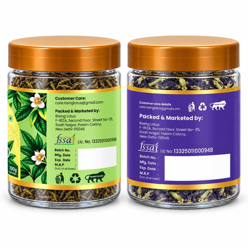 Darjeeling Green & Butterfly Pea Jar Duo – 100g + 50g Tea Jars, 5% Off ...
