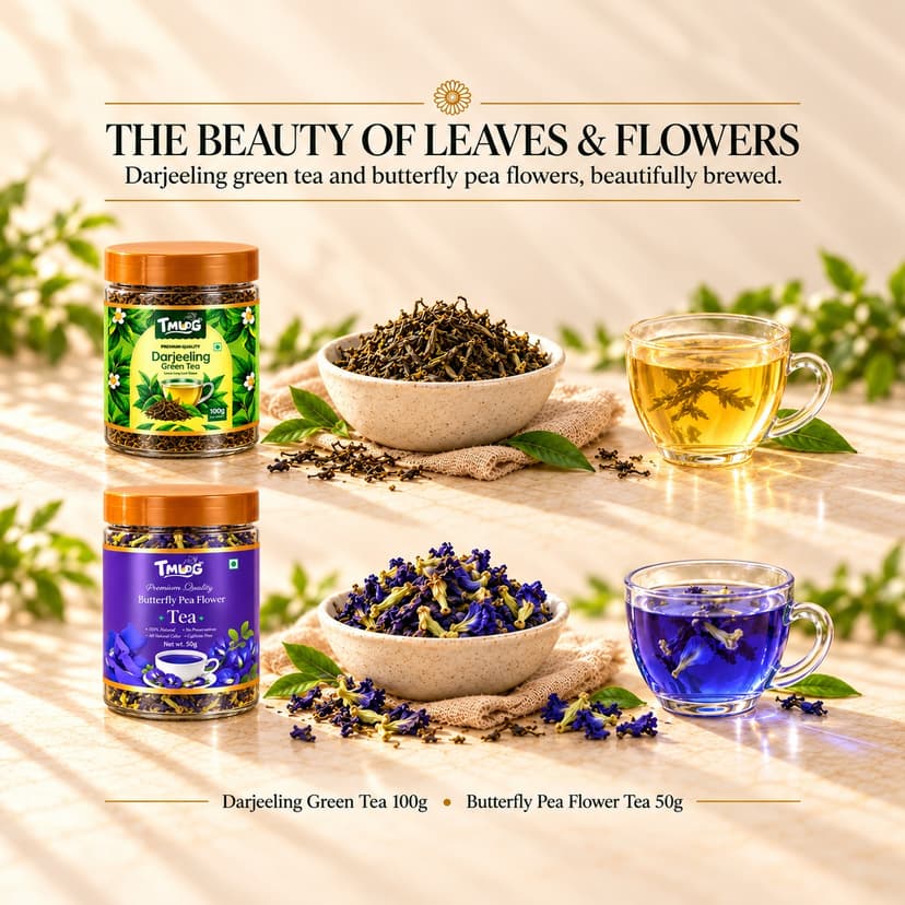 Darjeeling Green & Butterfly Pea Jar Duo – 100g + 50g Tea Jars, 5% Off ...